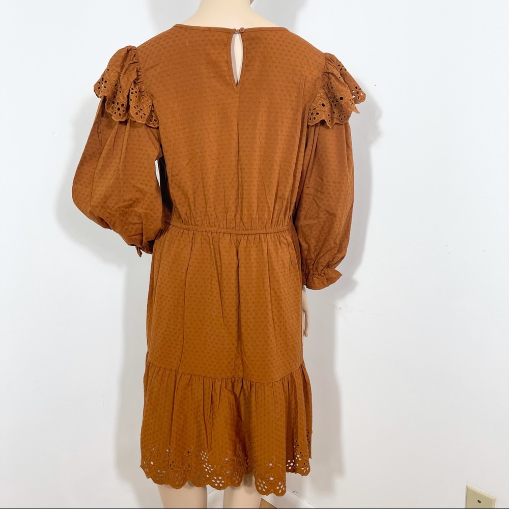 Universal Thread Brown Ruffle Long Sleeve Dress - image 6